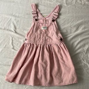 OSHKOSH toddler 5T girl, pink corduroy overall dress.
